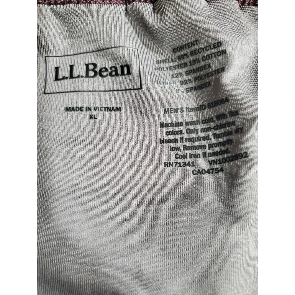 LL Bean Swim Trunks Mens XL Brown Striped Board Shorts 7 Inch Inseam